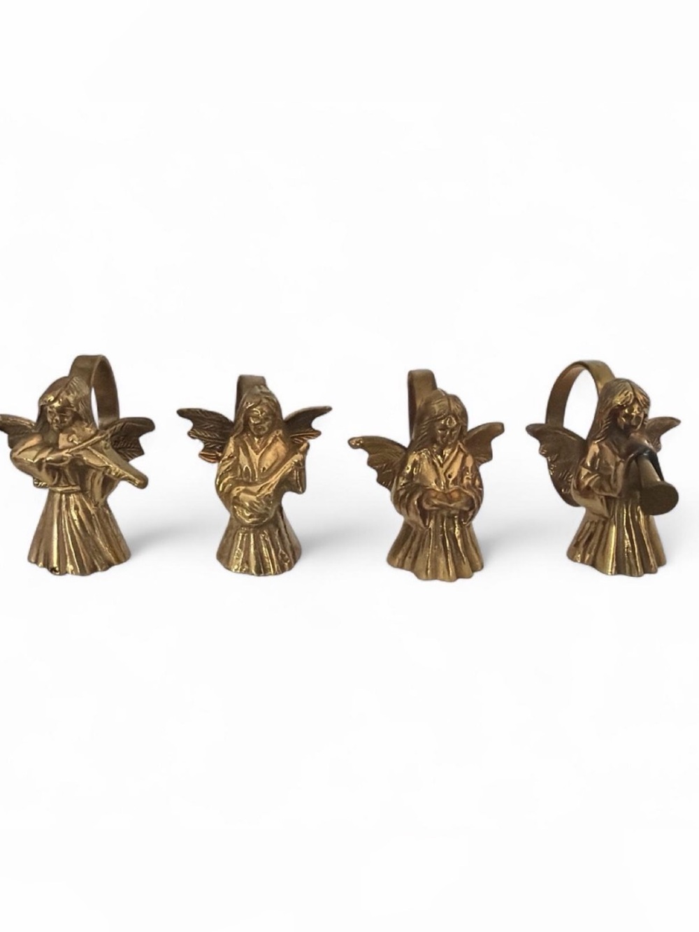 Vintage Brass Angel Napkin Rings - Set of 4